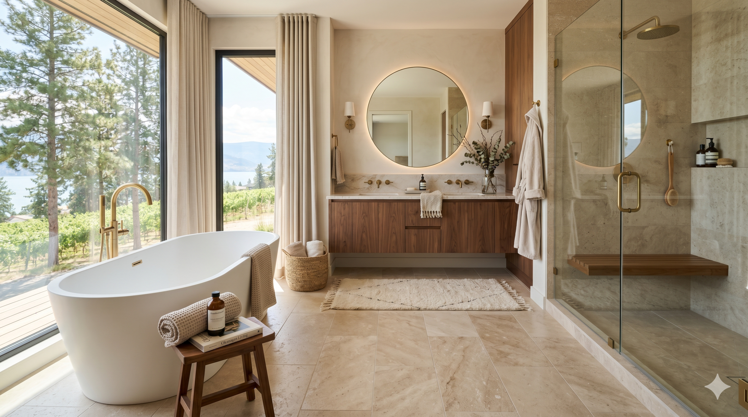 Heated Bathroom Stone Floors Kelowna Floors