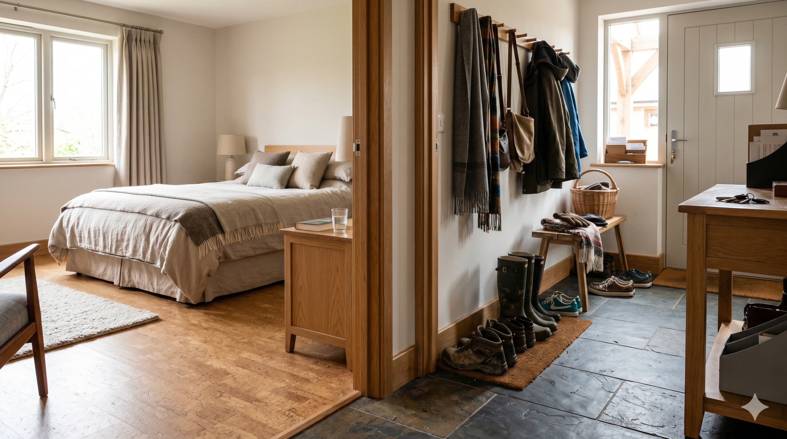Cork floors in bedroom