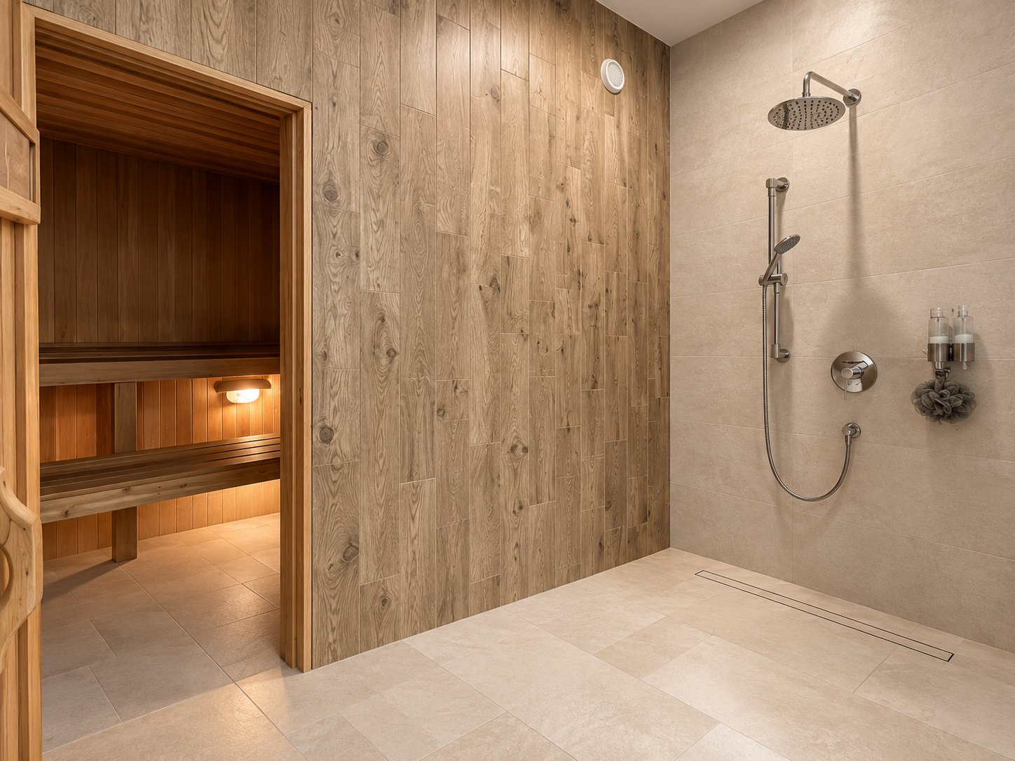 Bath Remodel with sauna Kelowna Floors Project